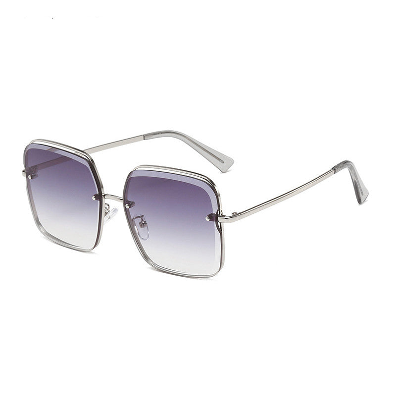 Rimless square sunglasses for women
