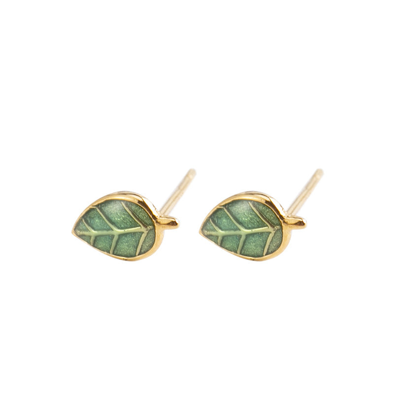 Drop Glaze Leaf Earrings
