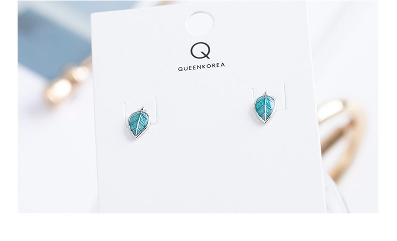 Drop Glaze Leaf Earrings