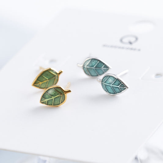 Drop Glaze Leaf Earrings