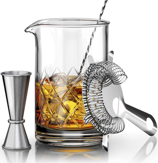 Crystal & Stainless Steel Cocktail Shaker Set