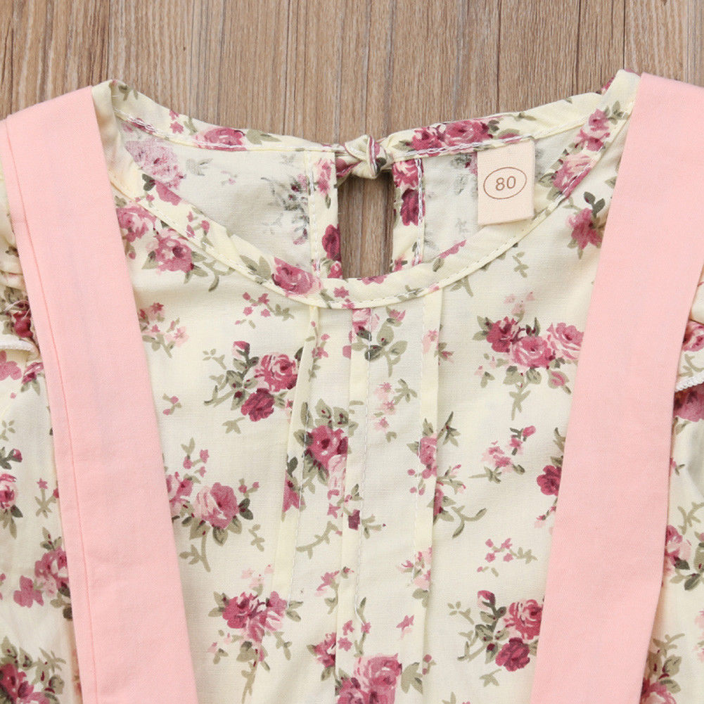 Girl  Floral Tops & Overall Set