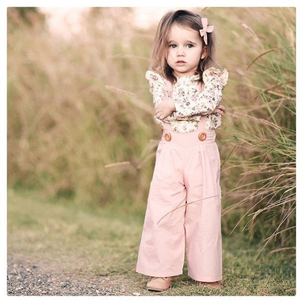 Girl  Floral Tops & Overall Set