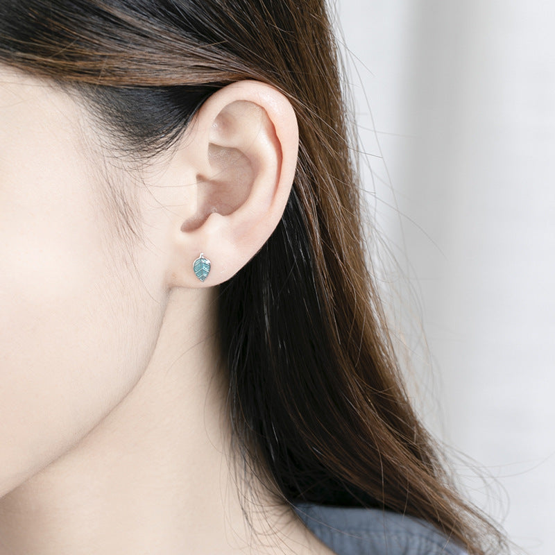 Drop Glaze Leaf Earrings